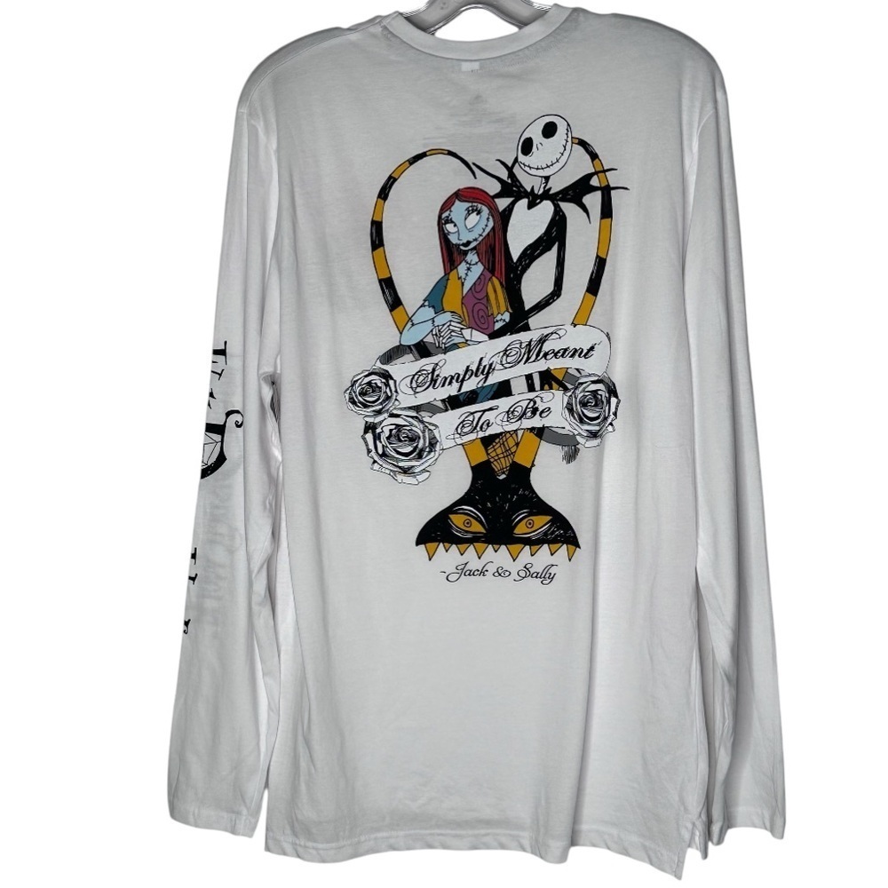 Disney Parks Long Sleeve Jack & Sally Tee Shirt M - Picture 2 of 6